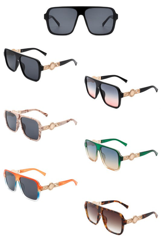 Retro Square Aviator Sunglasses