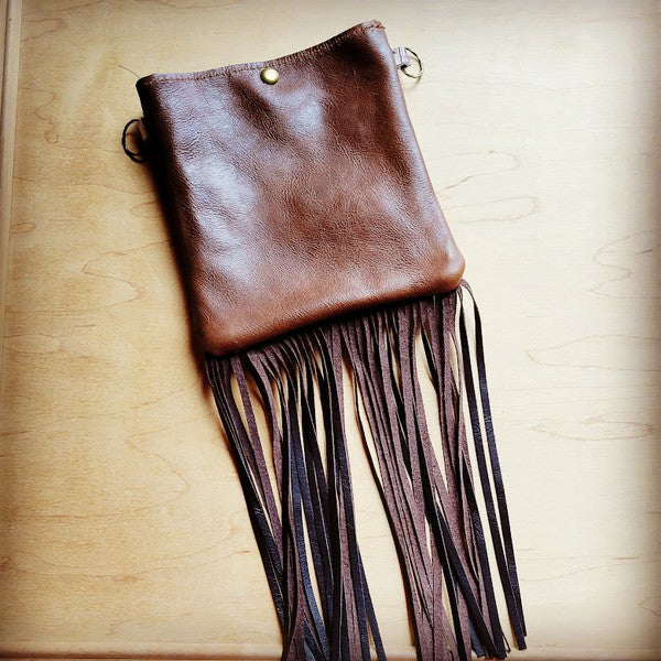 Brown Paisley Fringe Crossbody