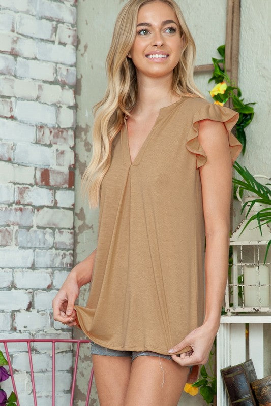 Bobby Short Sleeve V Neck Top