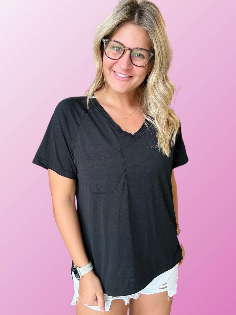 easy days pocket tee, black