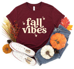 Fall Vibes Graphic Tee in Maroon