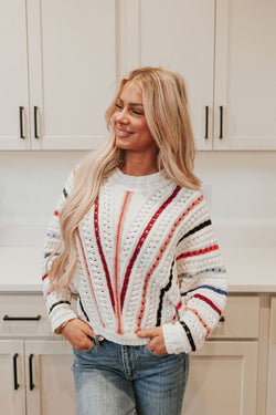 Feeling Fine Chevron Striped Sweater