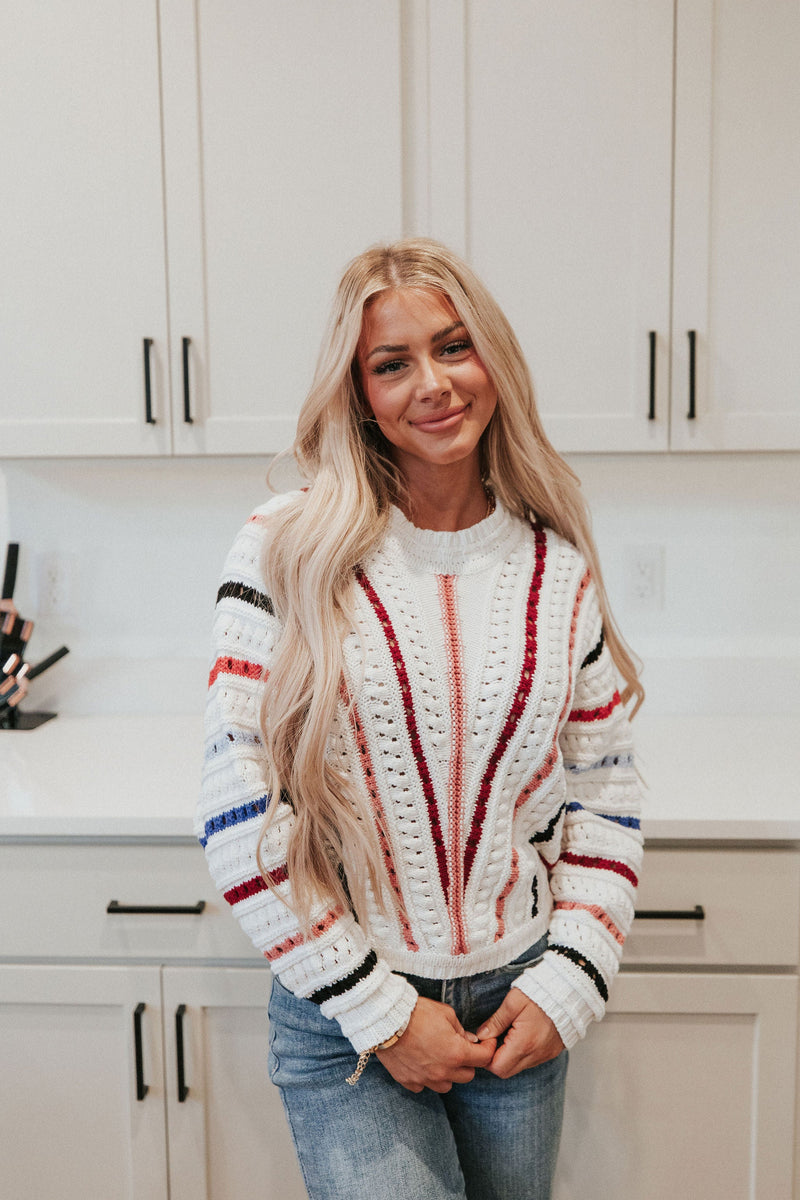 Feeling Fine Chevron Striped Sweater