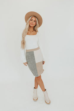 In Your Sights Color Block Skirt