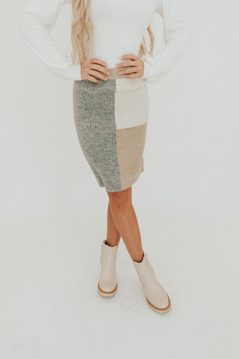In Your Sights Color Block Skirt