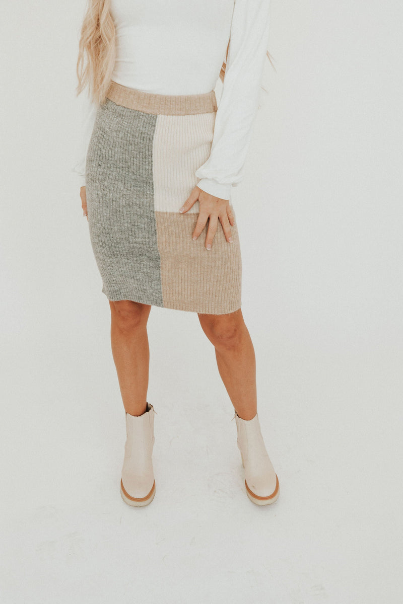 In Your Sights Color Block Skirt