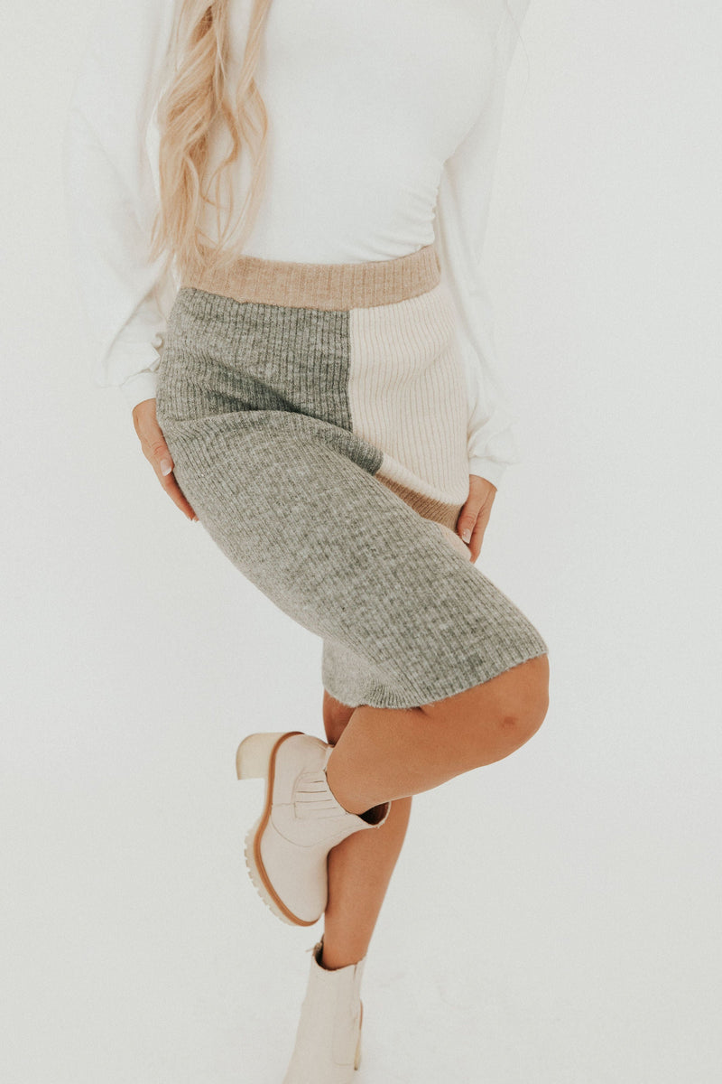 In Your Sights Color Block Skirt