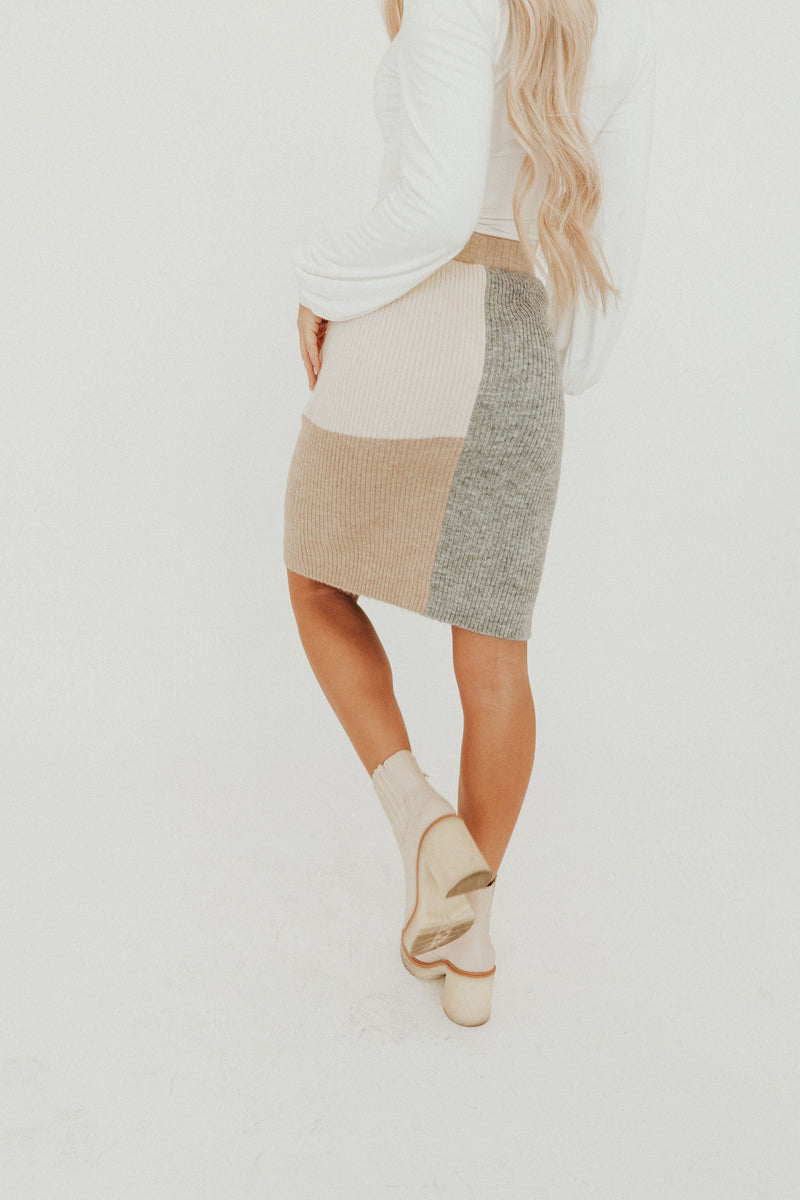 In Your Sights Color Block Skirt