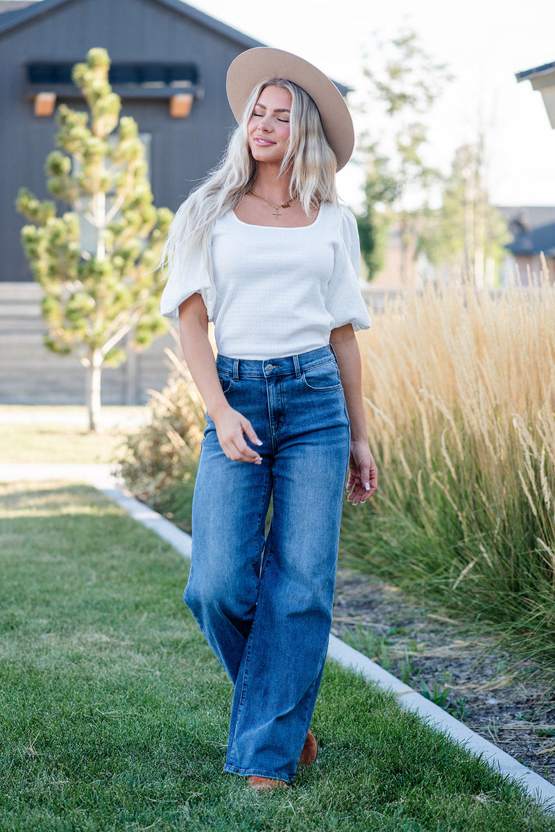Boldy You Wide Leg Jeans - Vintage Wash