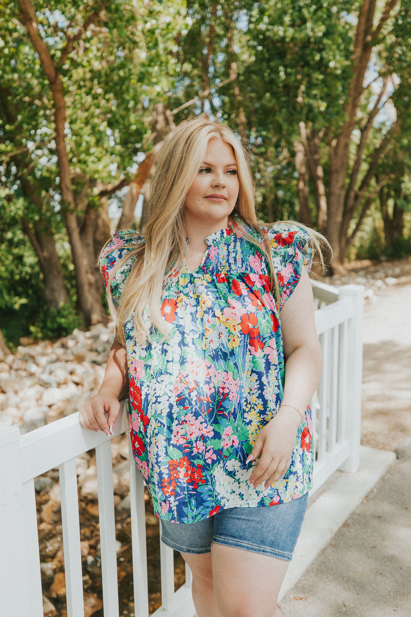 All For You Floral Ruffle Sleeve Top