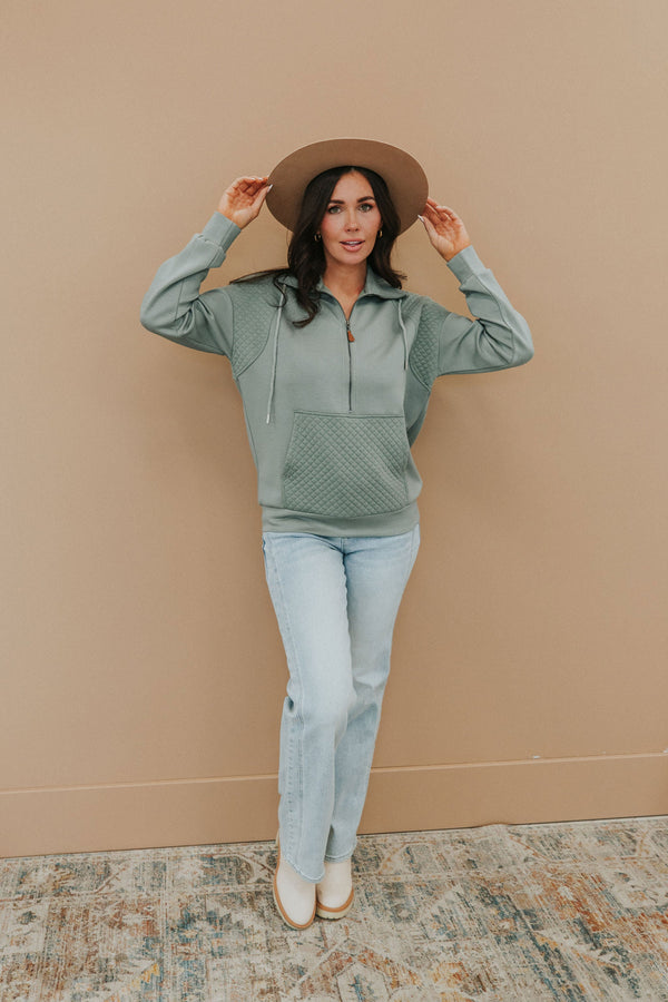 Quinn Quilted Half Zip Pullover