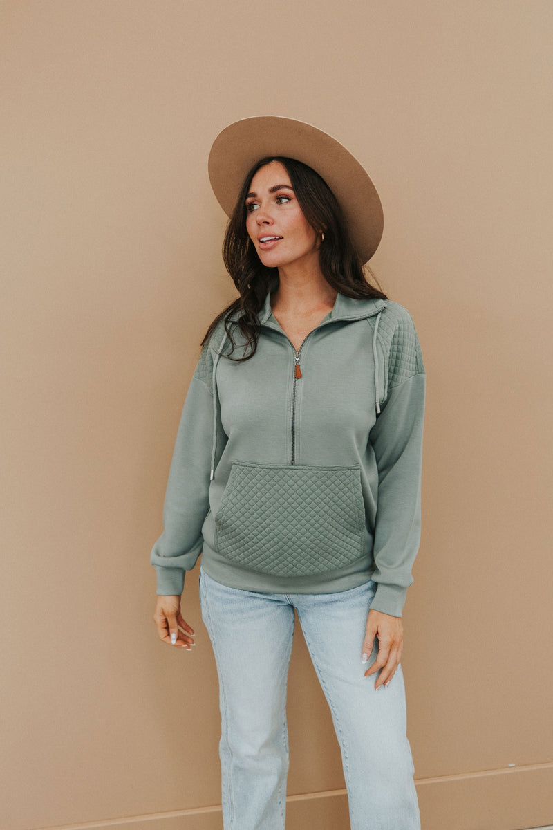 Quinn Quilted Half Zip Pullover