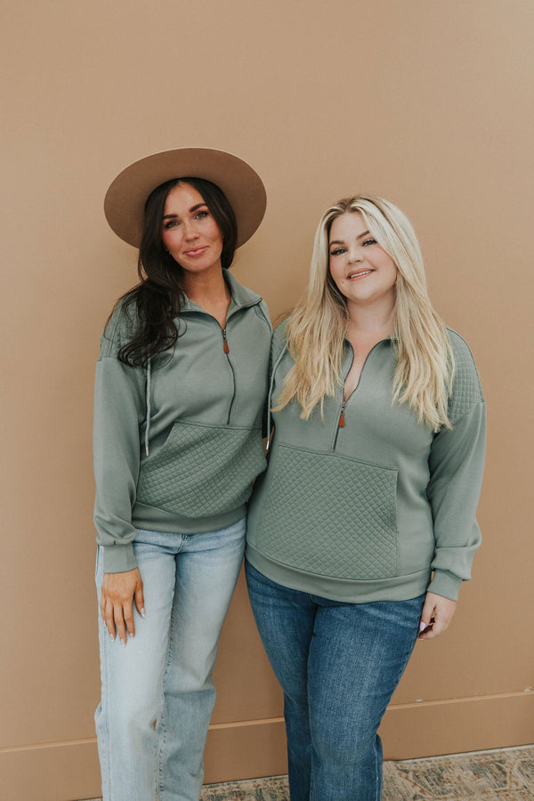 Quinn Quilted Half Zip Pullover