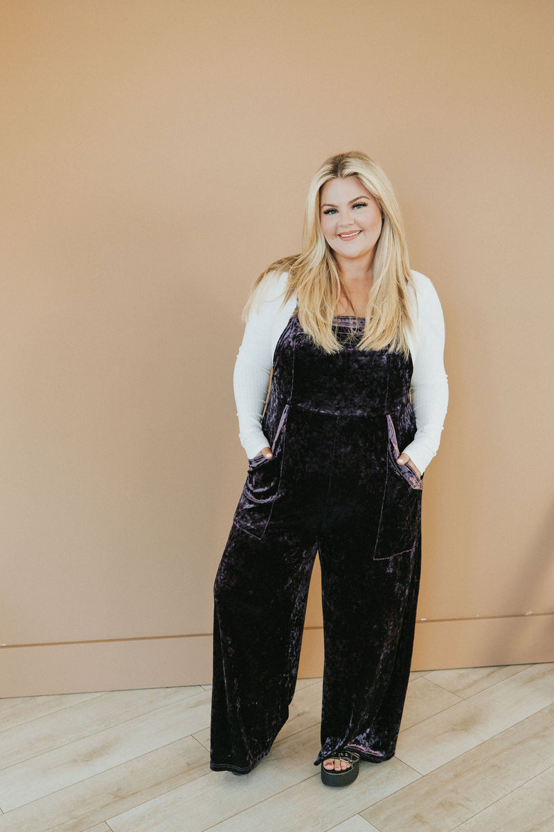 All Figured Out Velvet Jumpsuit