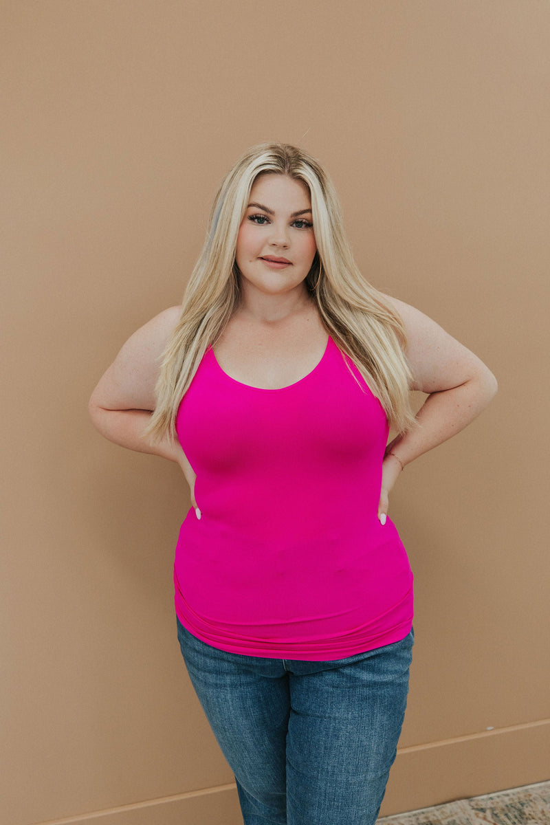 Let's Go Essential Reversible Tank - Pink