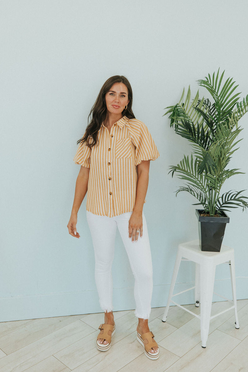 Ease On By Striped Top