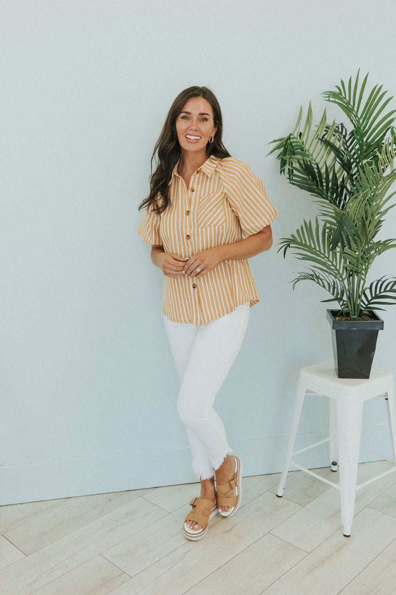 Ease On By Striped Top