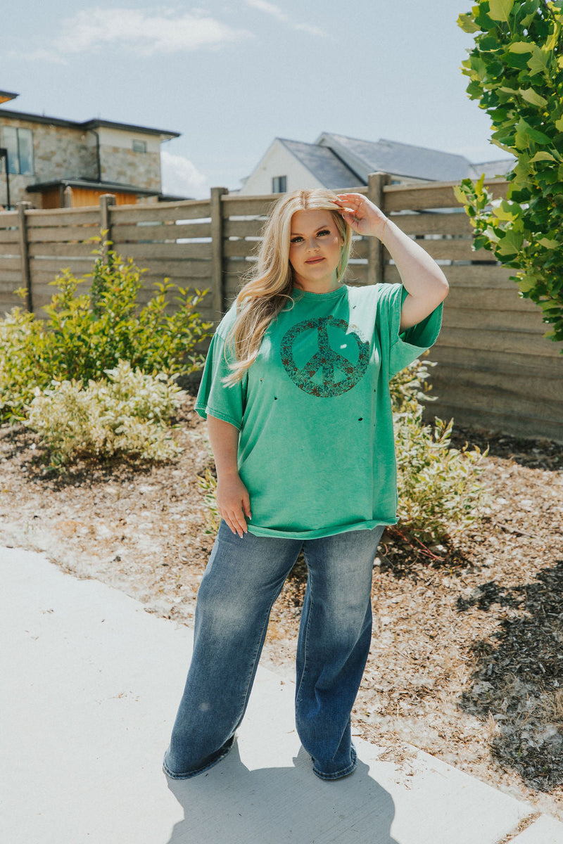 Peace Sign Evergreen Graphic Tee