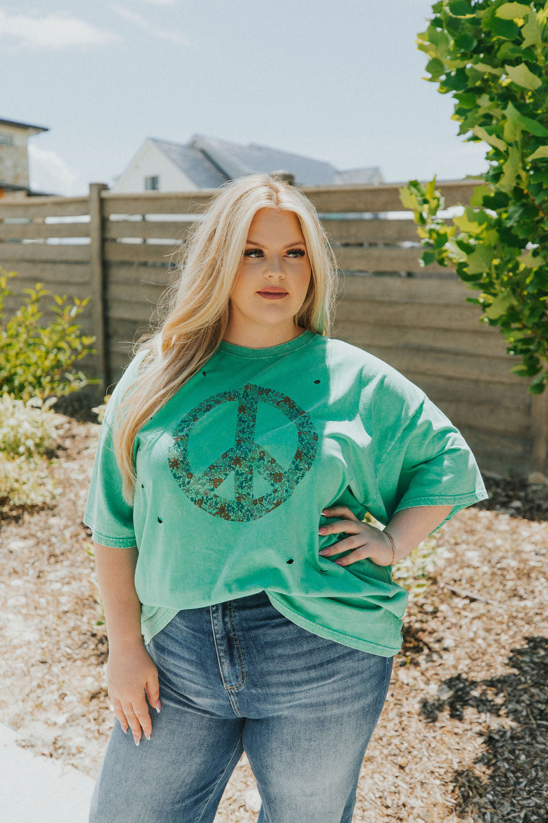 Peace Sign Evergreen Graphic Tee