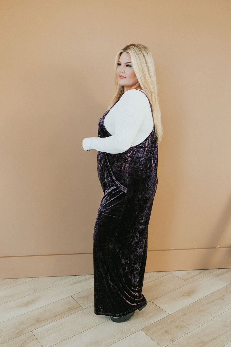 All Figured Out Velvet Jumpsuit