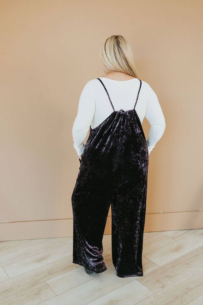 All Figured Out Velvet Jumpsuit