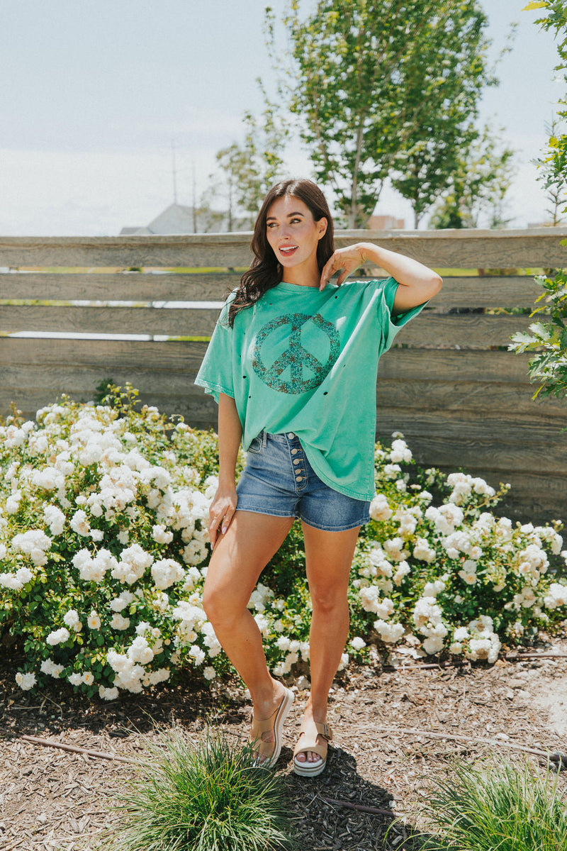 Peace Sign Evergreen Graphic Tee