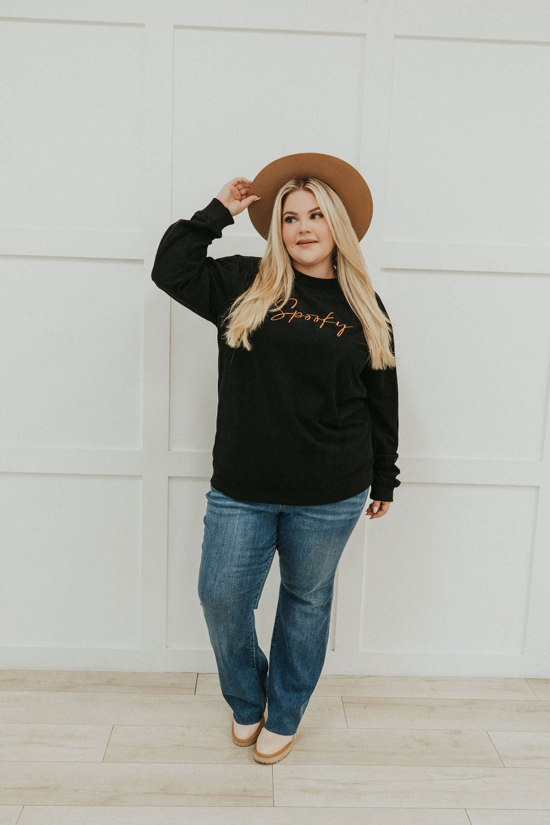"Spooky" Halloween Corduroy Pullover