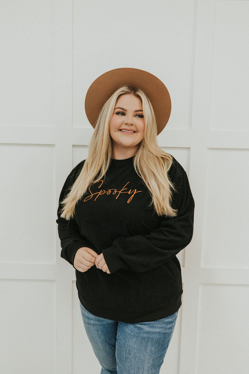 "Spooky" Halloween Corduroy Pullover