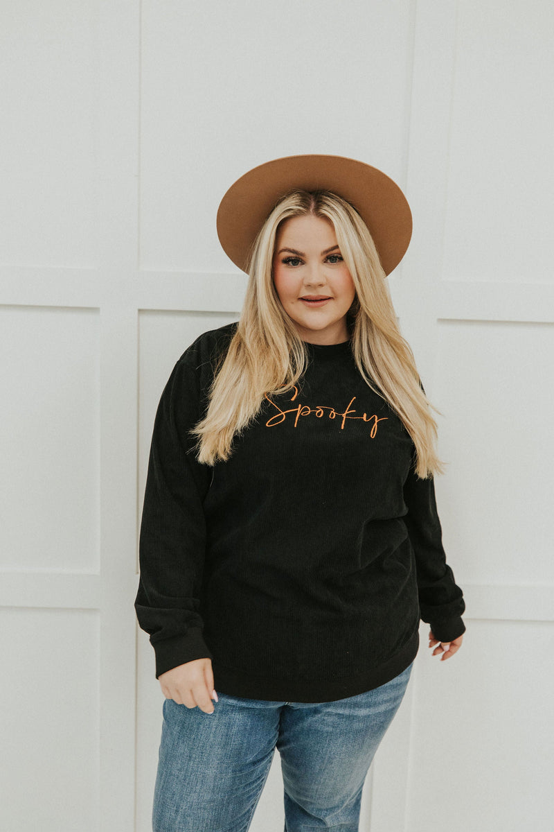 "Spooky" Halloween Corduroy Pullover