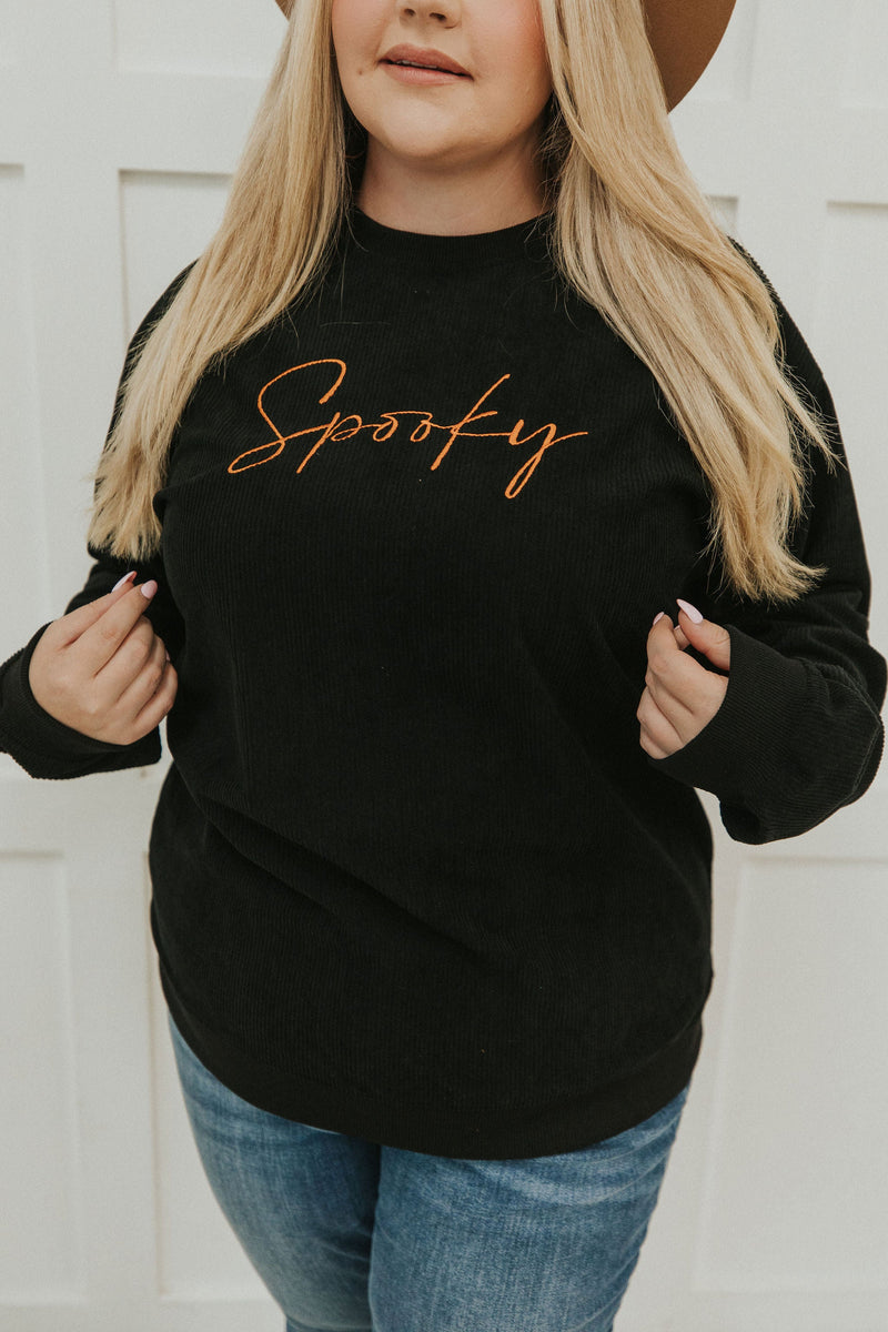 "Spooky" Halloween Corduroy Pullover