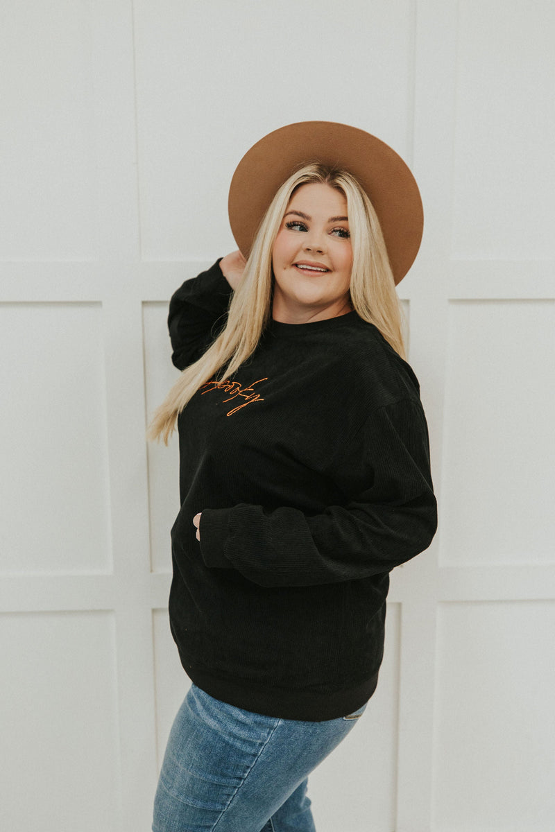 "Spooky" Halloween Corduroy Pullover