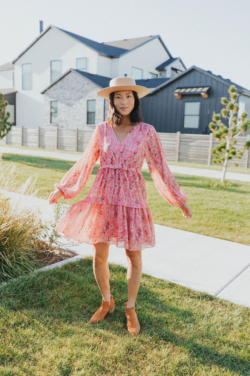 Feeling Fun Floral Bubble Sleeve Dress
