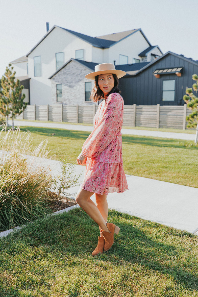 Feeling Fun Floral Bubble Sleeve Dress