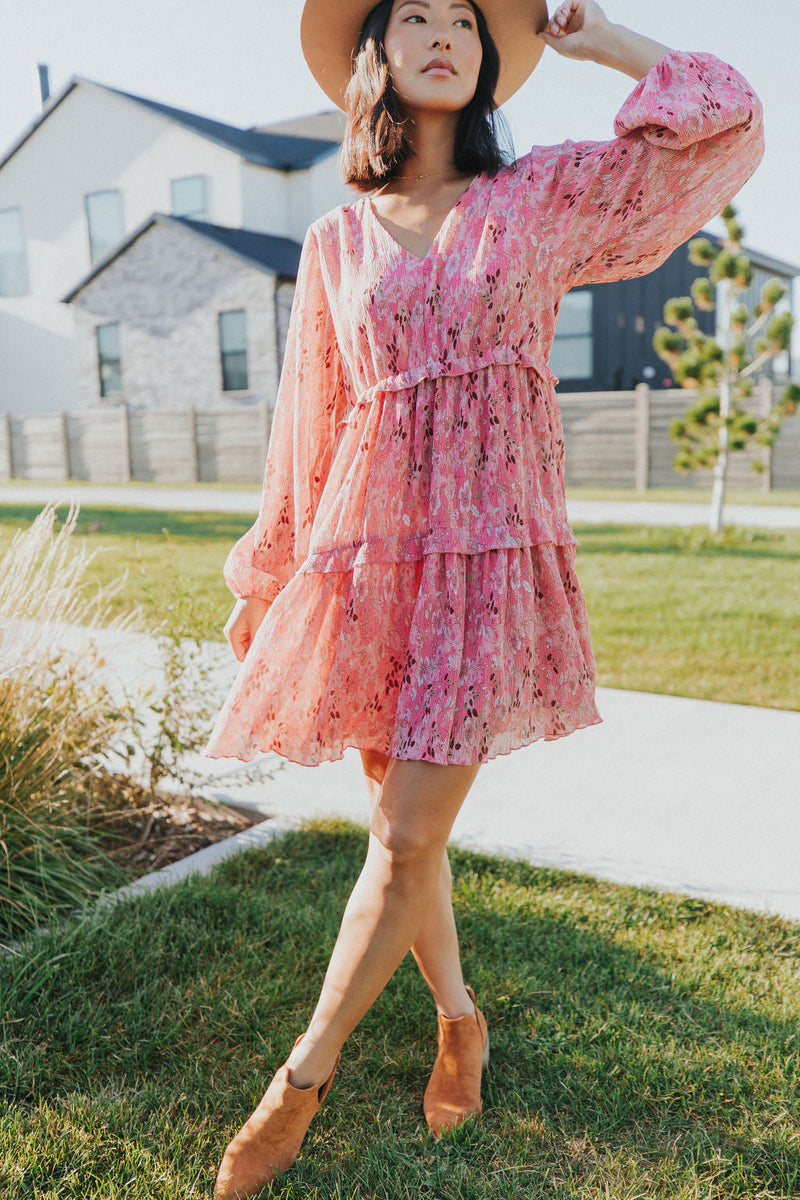 Feeling Fun Floral Bubble Sleeve Dress