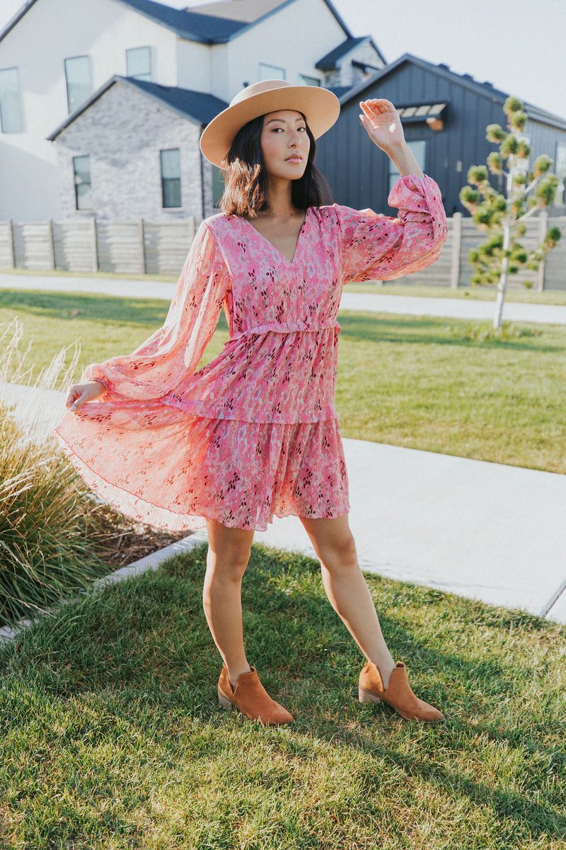 Feeling Fun Floral Bubble Sleeve Dress