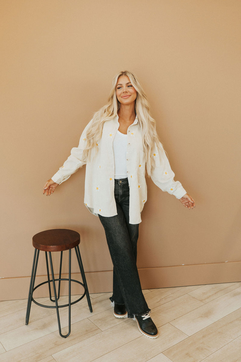 Here For Fun Button Up Top