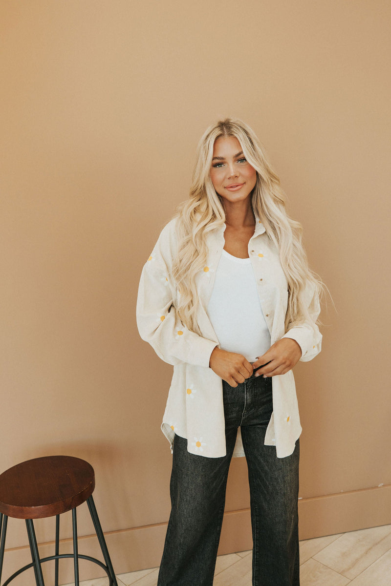 Here For Fun Button Up Top