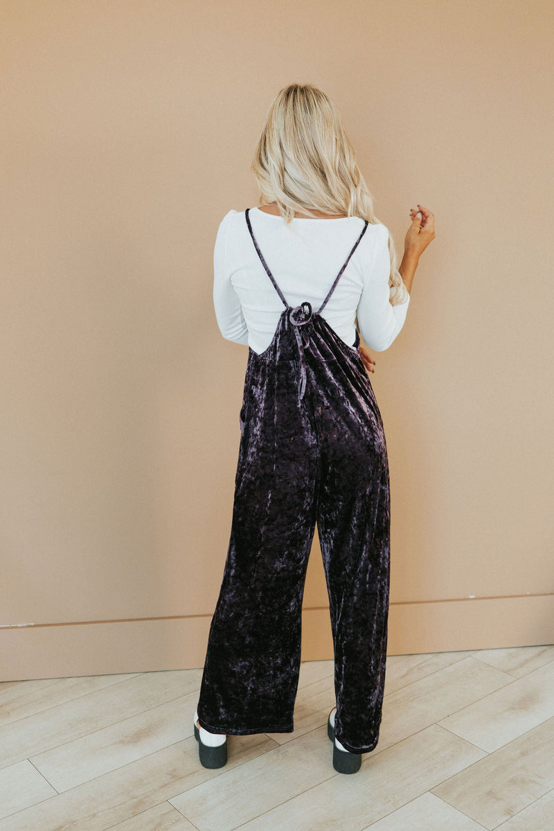 All Figured Out Velvet Jumpsuit