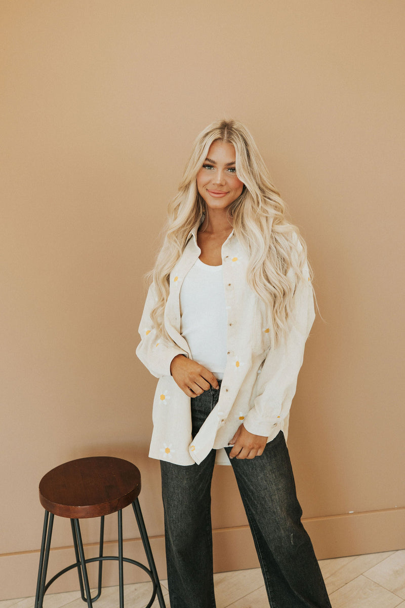 Here For Fun Button Up Top