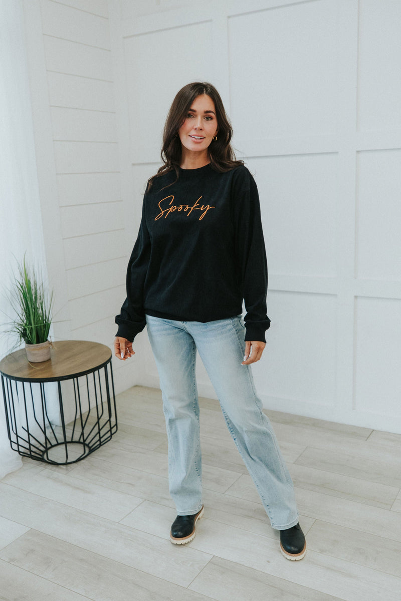 "Spooky" Halloween Corduroy Pullover