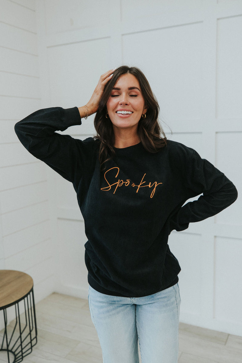 "Spooky" Halloween Corduroy Pullover