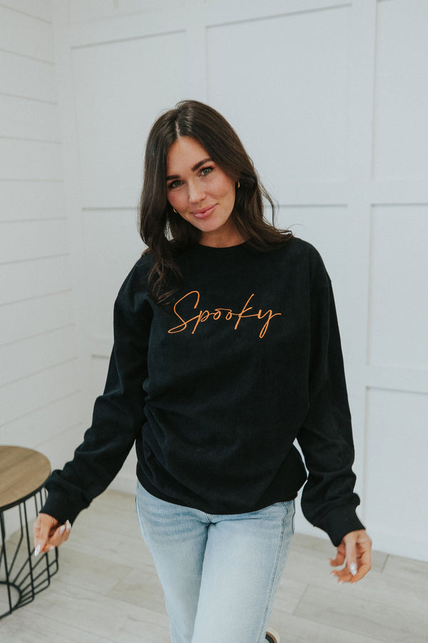 "Spooky" Halloween Corduroy Pullover
