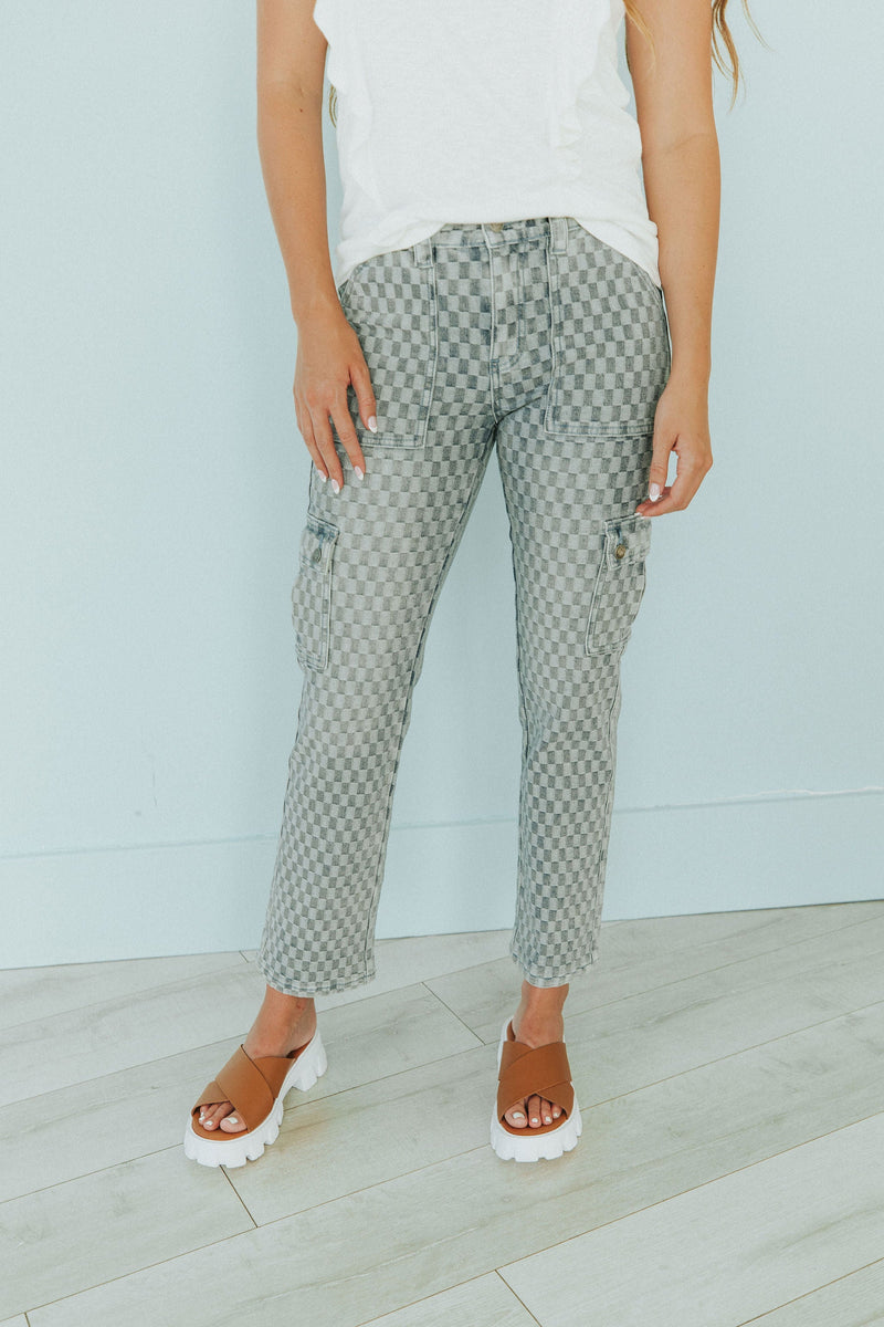 Bring It Back Checkered Cargo Pants