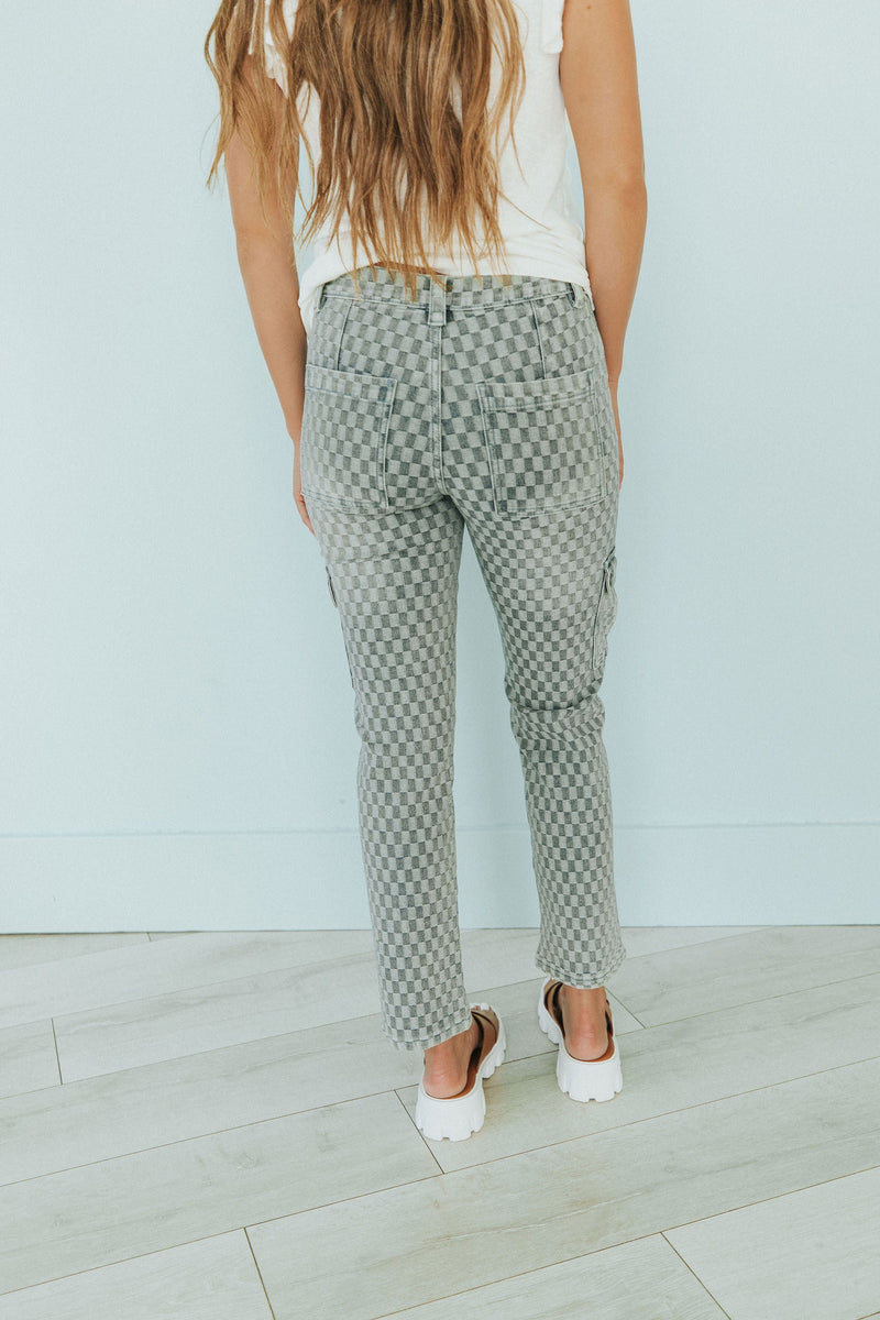 Bring It Back Checkered Cargo Pants