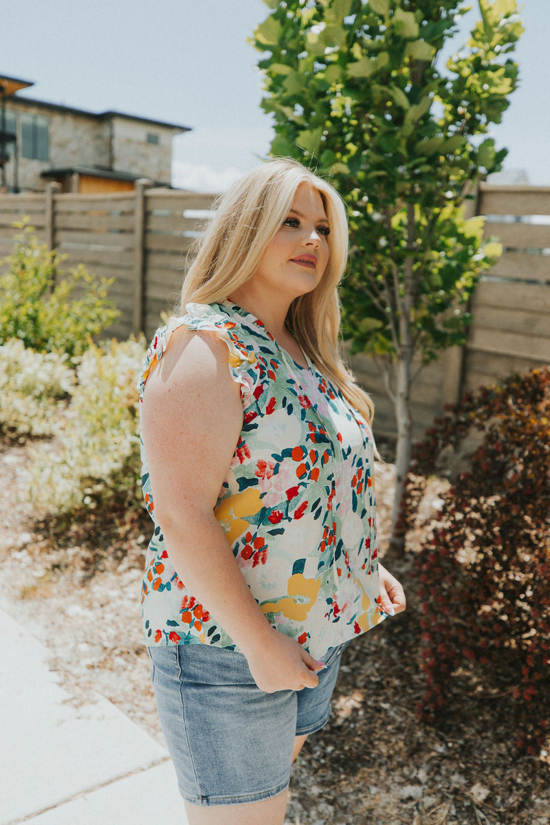 Sweet Nothings Abstract Floral Top