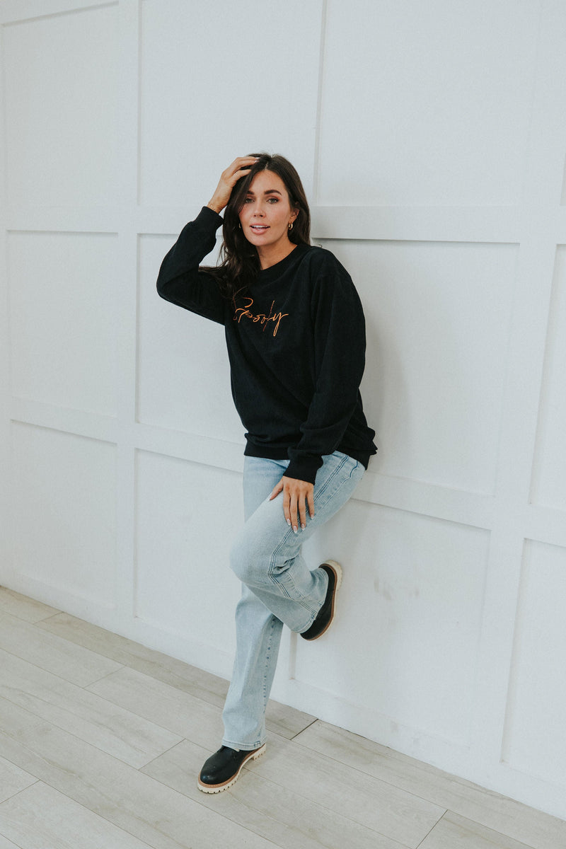 "Spooky" Halloween Corduroy Pullover