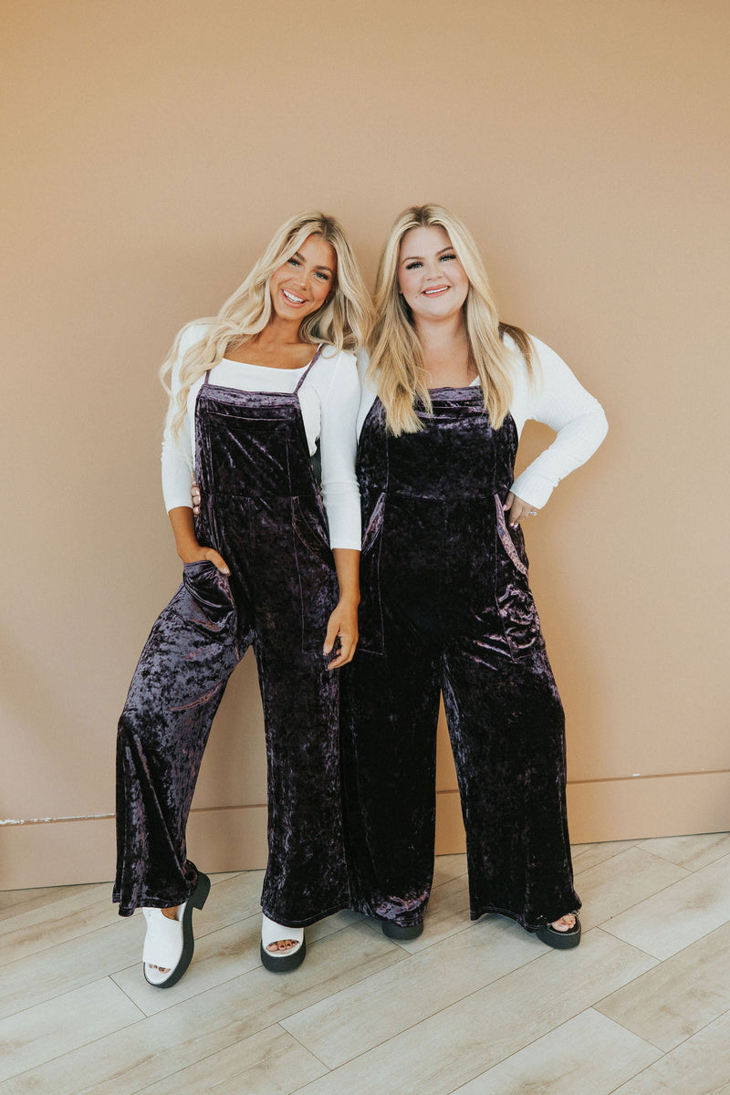 All Figured Out Velvet Jumpsuit