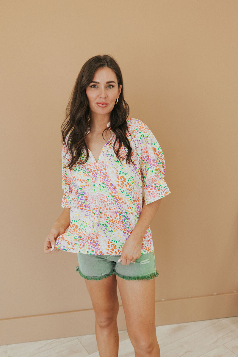 Ease On By V-Neck Top