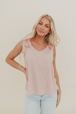 Flirty Feeling Ruffle Sleeve Tank