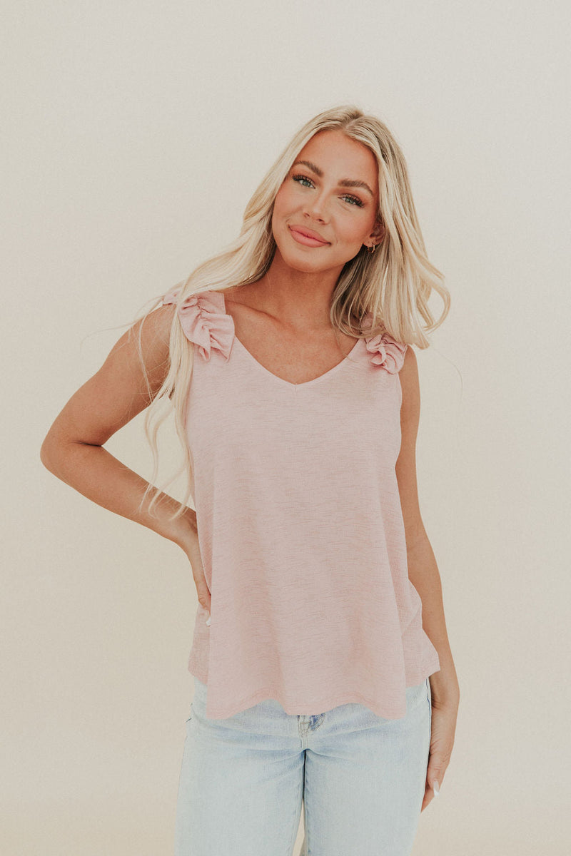 Flirty Feeling Ruffle Sleeve Tank